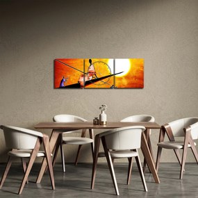 Obraz z okresu starożytnego malarstwa (z zegarem) (90x30 cm)