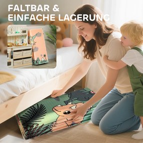 AIYAPLAY Mata do zabawy dla niemowląt 196 x 176 x 1,5 cm składana dwustronna mata do raczkowania wielokolorowa