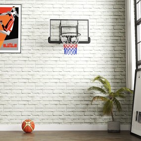 SPORTNOW Kosz do koszykówki na montaż ścienny, kosz na sprężynie, tablica odporna na pęknięcia, Czarno/Czerwony
