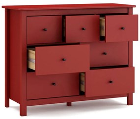 Czerwona niska komoda z drewna sosnowego 110x80 cm Misti – Marckeric