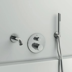 Metalowa słuchawka prysznicowa w kolorze srebra z połyskiem IdealRain – Ideal Standard