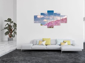 Obraz - Japoński wiosenny krajobraz (125x70 cm)