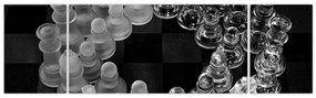 Obraz - czarno - białe szachy (170x50 cm)