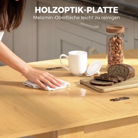 HOMCOM Stół rozkładany 70/140 x 80 cm Nowoczesny stół jadalniany dla 4–6 osób Oszczędzający miejsce do kuchni i jadalni | Aosom PL