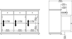 Komoda pokojowa Paris 3+3, kolor biały mat
