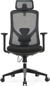 Fotel biurowy ergonomiczny Integro z zagłówkiem, zgodny z normą BHP