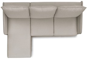 Narożnik z funkcją spania Taila Mini lewostronny - beżowa plecionka Loft 02 / czarne nogi