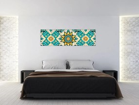 Obraz - Turkusowy wzór (170x50 cm)