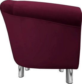 Fotel Milo tkanina Welur wygodny fotel tapicerowany do salonu i sypialni : Kolor nogi - Chrom, Kolor tkaniny - VELVET - MG02, Wysokość nogi - 15 cm