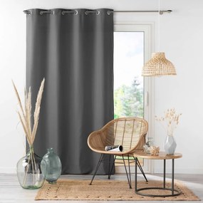 Antracytowa zasłona z mikrowłókna 140x280 cm Absolu – douceur d'intérieur