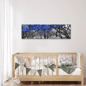 Obraz - Niebieskie drzewa, Central Park, New York (170x50 cm)