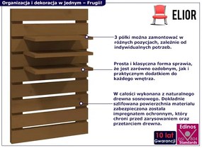 Drewniane półki ścienne miodowy brąz - Doxi