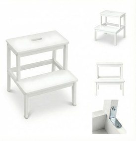 Bambusowy taboret ze schodkiem KROK, wys. 46 cm