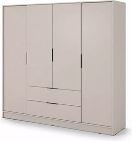 Szafa czterodrzwiowa uchylna Tetrix 206cm szuflady półki drążek