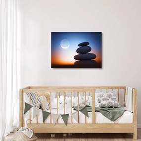 Obraz na szkle - ułożone kamienie jeden na drugim (70x50 cm)
