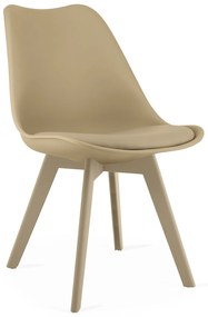 Beżowe krzesło BALI MARK z beżowymi nogami