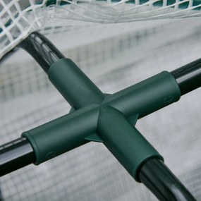 Outsunny Wysokie Łóżko z Szklarnią Ogród Warzywny Wyściełany Drewniany Materiał | Aosom PL