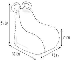 Biała dziecięca pufa z uszami misia - Padi 3X