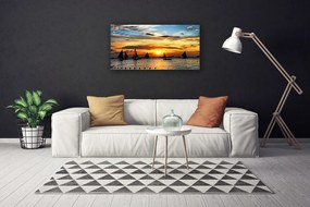 Obraz Canvas Łódki Morze Słońce Krajobraz