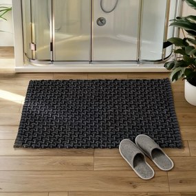 Antracytowy tekstylny dywanik łazienkowy 50x80 cm Ecoli – Wenko
