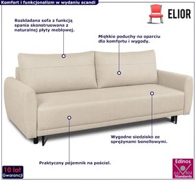 Beżowa sofa z funkcją spania Shannon 3X