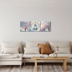 Obraz - Obraz z Paryża (z zegarem) (90x30 cm)