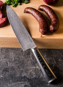 Zestaw noży G21 Damascus Premium w bambusowym bloku, pudełko, 3 szt. + kamień do ostrzenia