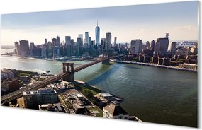 Panel szklany do Kuchni Architektura Miasta: Most i Wieżowce