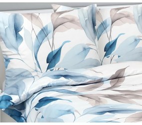 Bellatex Pościel satynowa Jesień niebieski, 140 x 220 cm, 70 x 90 cm, 140 x 220 cm, 70 x 90 cm