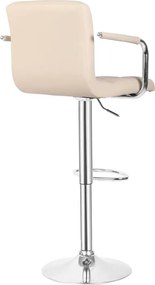 MIADOMODO Krzesło barowe 2szt, z podłokietnikami, beżowe