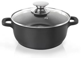 Garnek z powierzchnią nieprzywierającą Pfluon Granit i szklaną pokrywką Orion Grande, ⌀ 24 cm