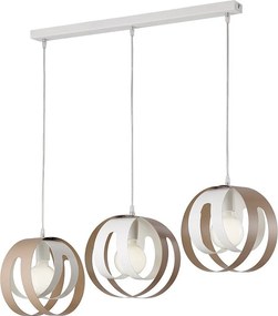 Tobias lampa wisząca 3 światła, białe i gołębie żelazo, laserowe dyfuzory, regulowany kabel, nowoczesny styl