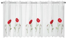 Biała firanka 155x45 cm Poppies – Sehlbach