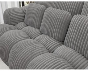 Szara sztruksowa rozkładana sofa 256 cm Cotonn – ELTAP