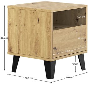 Szafka nocna BOGAN 1S, dąb artisan