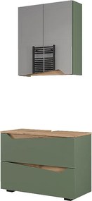 Zestaw mebli łazienkowych zielony/rzemieślniczy 80x35x57.5 marelle