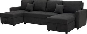 Panoramiczna rozkładana sofa "Antoine" ze schowkami - 5-osobowa - Ciemnoszary