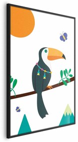 Plakat Tukan i motyle 29,7x42 cm z ramą czarną bez marginesu ARTGEIST B