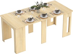 HOMCOM Stół jadalny, składany stół, rozkładany stół kuchenny, stół do jadalni, płyta wiórowa, 60-180 x 85 x 75 cm, naturalny