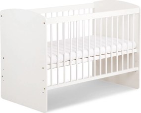 Białe łóżeczko z regulacją wysokości dna Karolina II 120x60