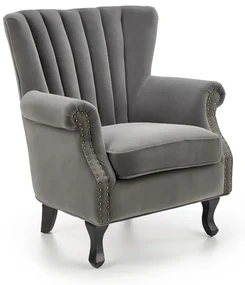 Fotel do salonu TITAN VELVET szary HALMAR