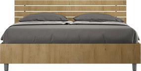 Łóżko bez stelaża 160x200 Nachylony zagłówek z listwami Dąb naturalny Ankel