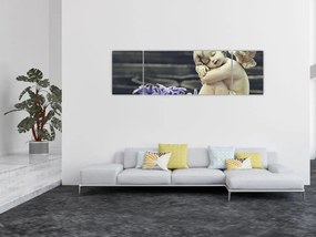 Obraz anioła z kwiatem (170x50 cm)