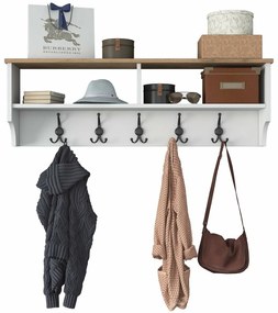 Wieszak ścienny Polo White and Walnut