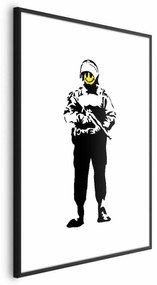Plakat Uśmiechnięty policjant 29,7x42 cm z ramą czarną z marginesem ARTGEIST B