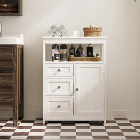 Szafka Łazienkowa Biała z 3 Szufladami – Stojąca Loft 60 cm