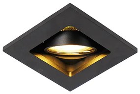 Inteligentny reflektor wpuszczany czarny z WiFi GU10 Regulowany - Qure