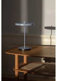 Jasnoniebieska metalowa lampa stołowa LED z metalowym kloszem (wysokość 31 cm) Asteria Move – UMAGE