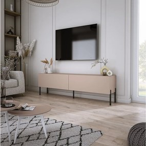 Szafka RTV: Karmelowy Brąz, 140 x 52 x 32 cm, nogi czarne