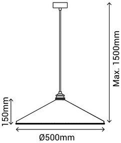 Czerwona lampa wisząca SULION Elena, wys. 150 cm